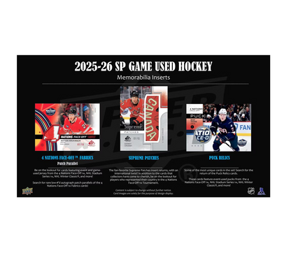 2025-26 Upper Deck SP Game Used Hockey Hobby 20-Box Case