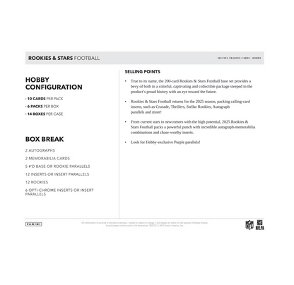 2025 Panini Rookies & Stars Football Hobby Box