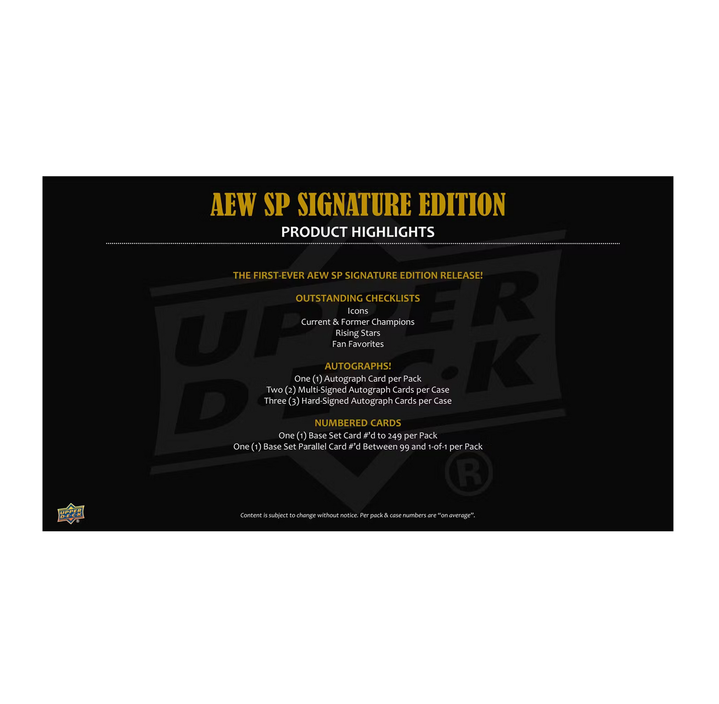 2025 Upper Deck SP Signature Edition AEW Wrestling Hobby 20-Box Case