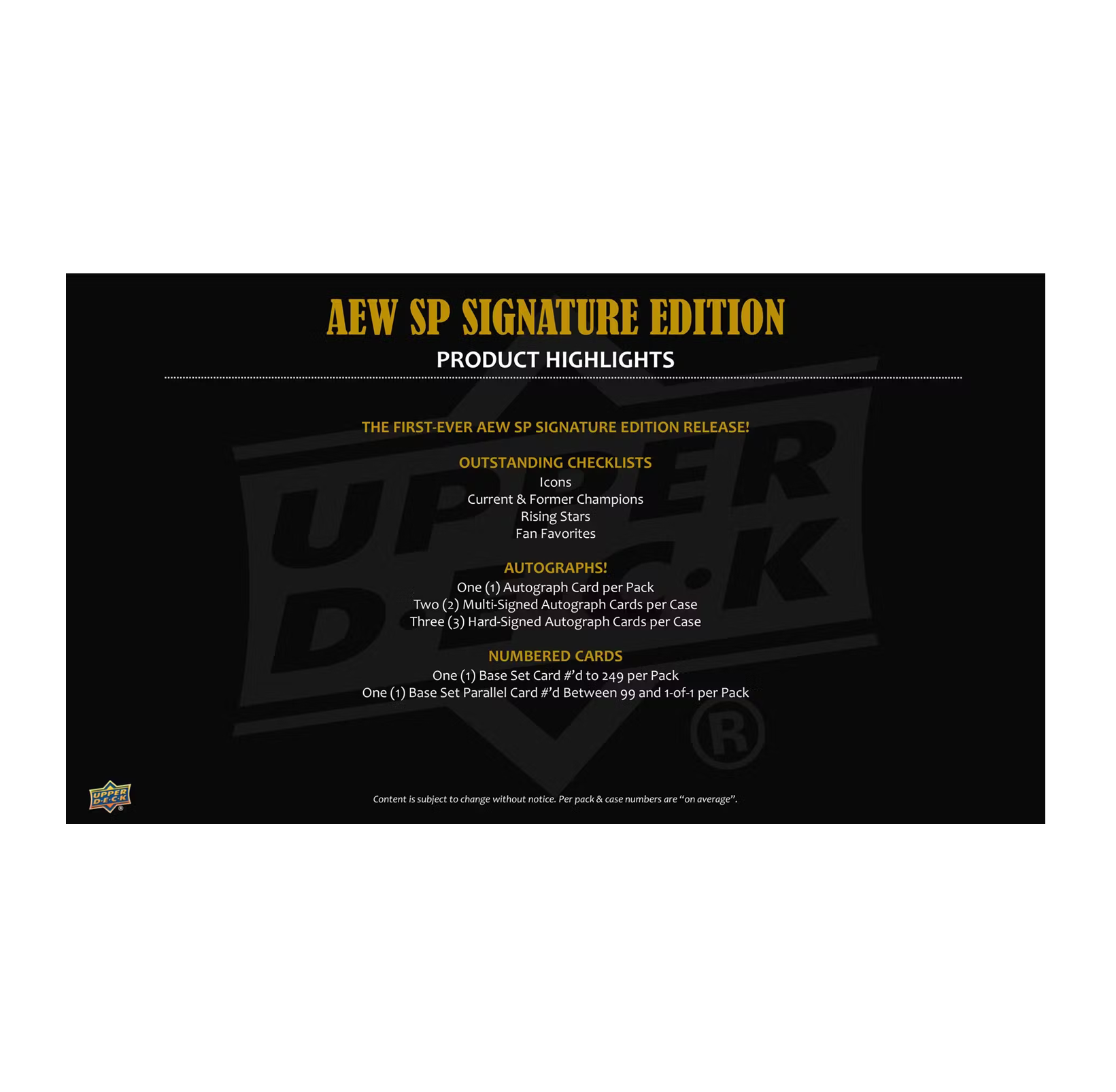 2025 Upper Deck SP Signature Edition AEW Wrestling Hobby Box