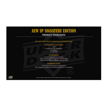 2025 Upper Deck SP Signature Edition AEW Wrestling Hobby Box