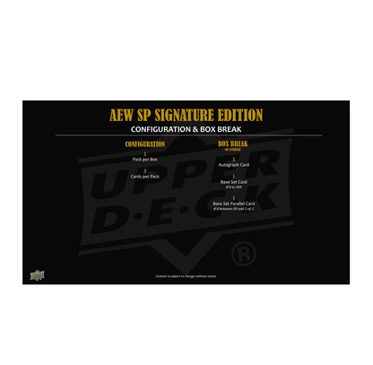 2025 Upper Deck SP Signature Edition AEW Wrestling Hobby 20-Box Case