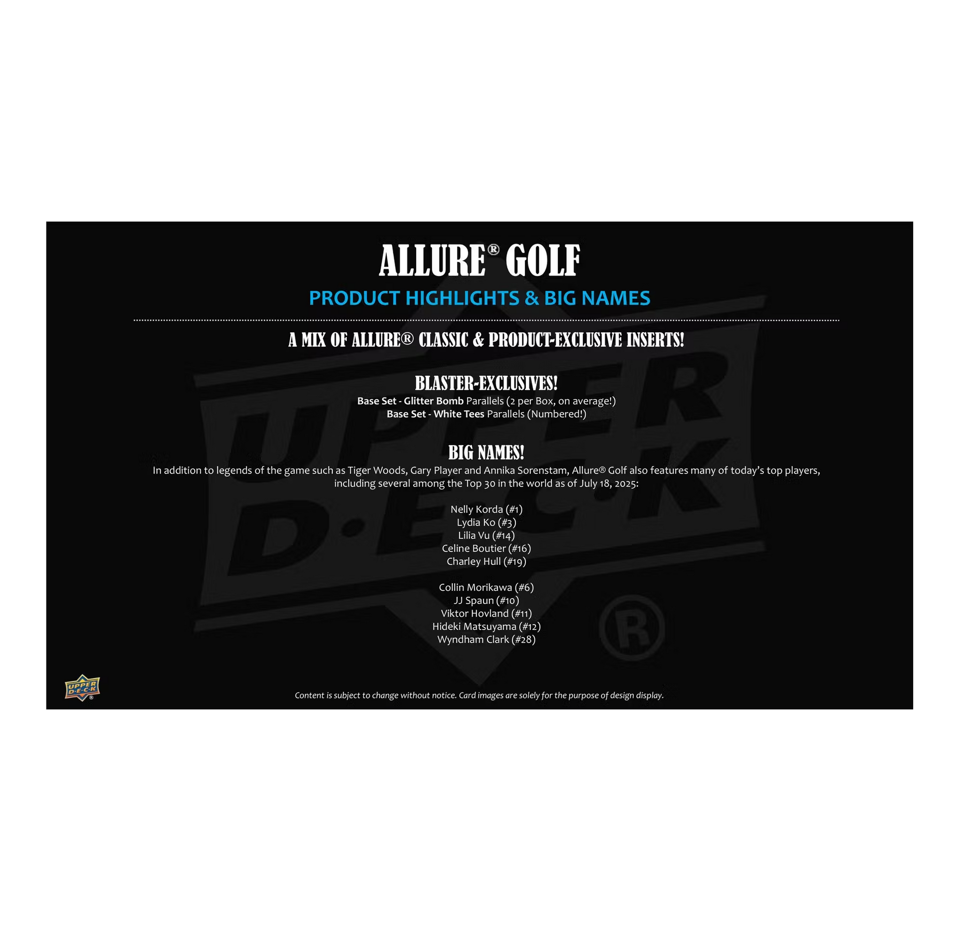 2026 Upper Deck Allure Golf Blaster 20-Box Case
